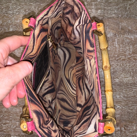 Plinio Visona Pink Leather Bamboo Handle Tote - Picture 9 of 17